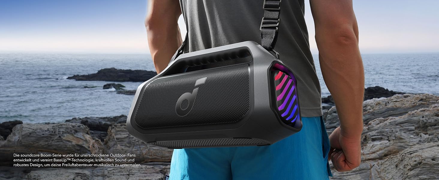 Soundcore Boom 2 Plus: Портативна Bluetooth колонка, 140W, IPX7, RGB, Power Bank, Чорний