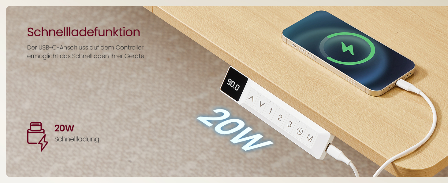 Стол для роботи VASAGLE з регулюванням висоти, USB-C, підставка для розеток, стоячий стіл, нагадування про перерви, 3 пам'яті, 160x80 см, золотий дуб