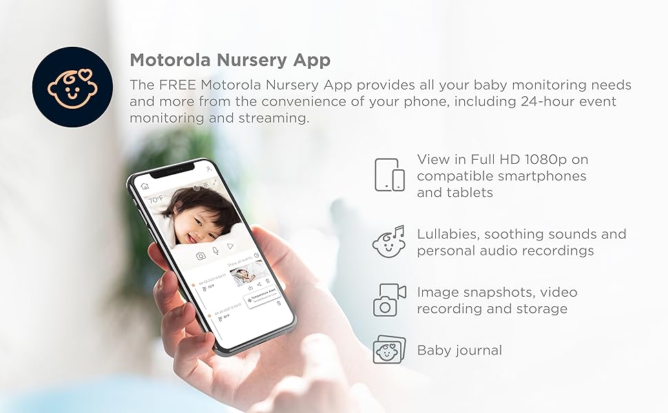 Відеоняня Motorola Nursery PIP1610 HD WiFi з монітором 5