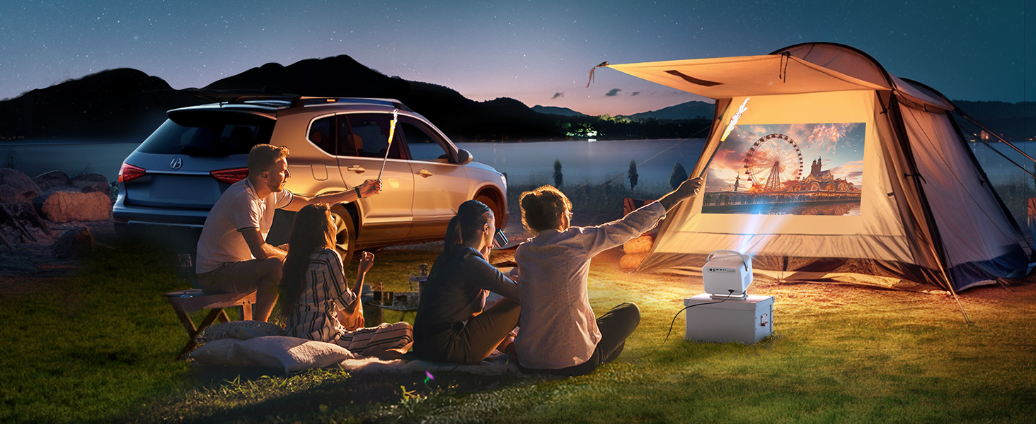 YABER V12 проєктор 4K: Full HD, WiFi6, Bluetooth 5.2, автофокус, 20W Dolby, для дому та на відкритому повітрі