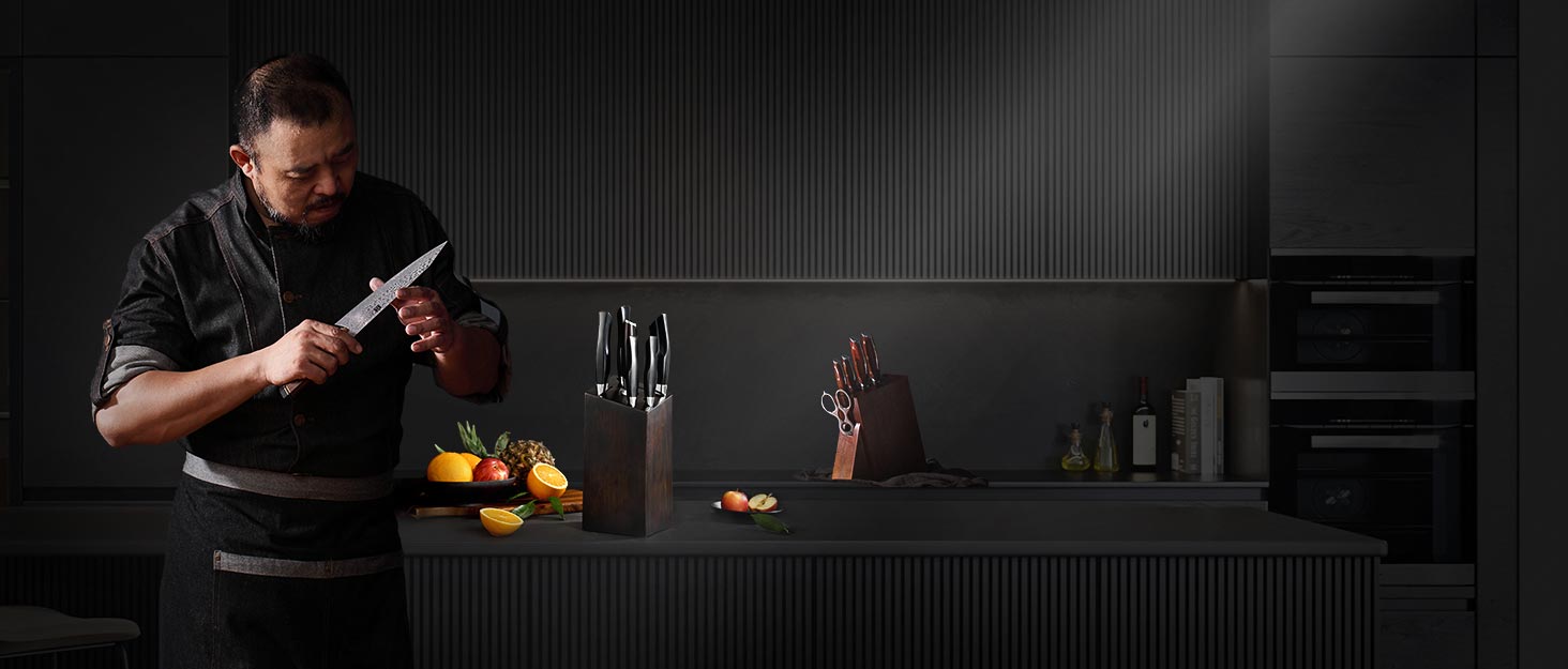 Блок для ножів XINZUO з волоського горіха, магнітний, двосторонній - тримач для ножів без ножів, для кухні, легко миється, з подарунковою коробкою