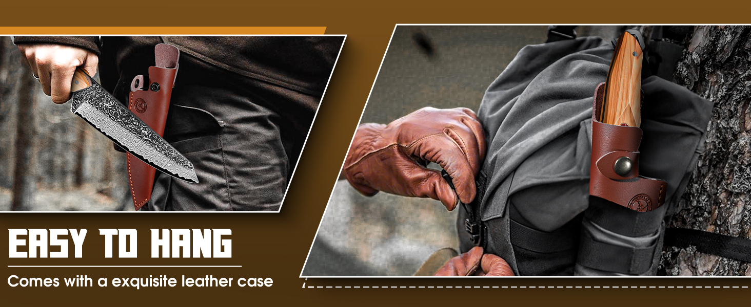 Ніж кухарський Damast від TAN REN, професійний ніж з дамаської сталі, з подарунковою коробкою, ручної роботи, для м'яса, надзвичайно гострий