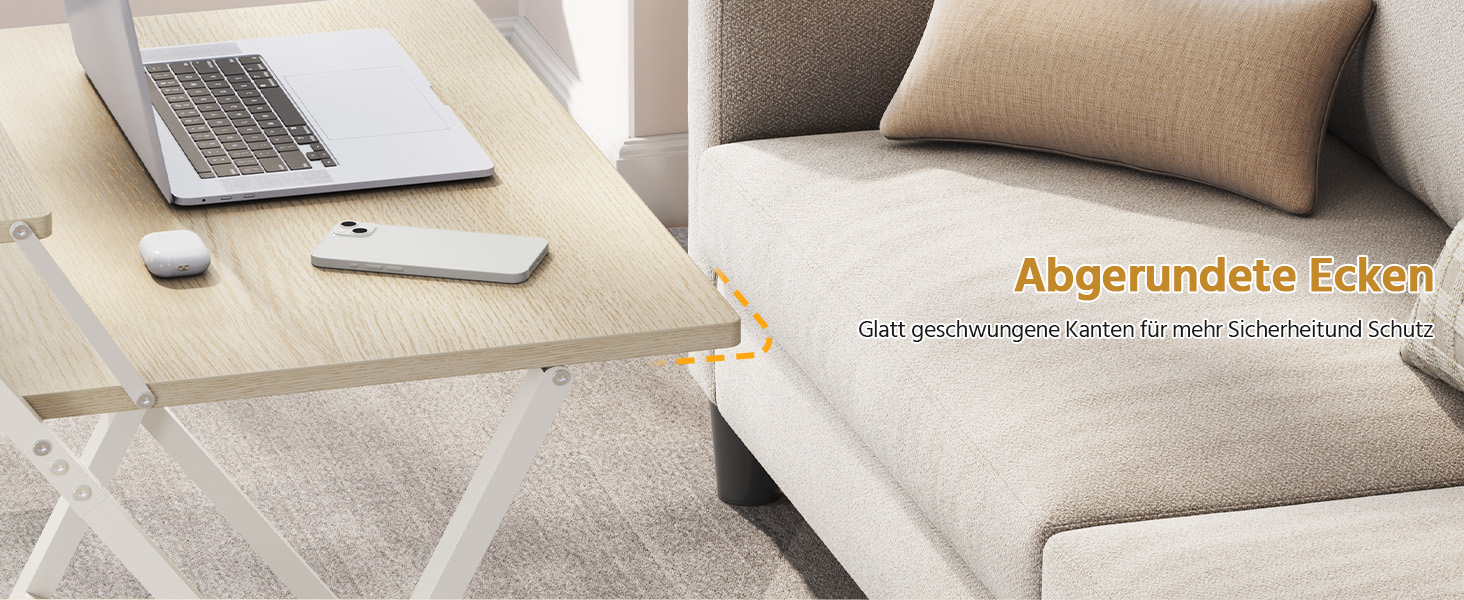 Зкладний стіл Yaheetech 80 см для комп'ютера з полицею, двоярусний робочий стіл з підставкою для монітора, стіл для ноутбука для дому/маленьких кімнат/вітальні, білий/80 см x 50 см, білий (світле дерево)