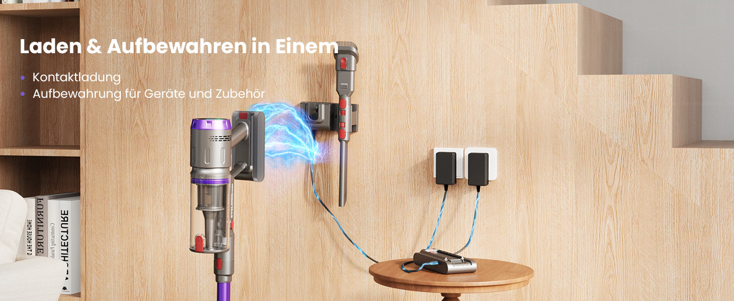 Бездротовий пилосос Circlio Akku з потужністю 600W, 58000Pa, 75 хвилин роботи, FurTornado™ Mini-насадка та станція зарядки, гнучкий згин, самостійна підставка, для килимів, твердих підлог, шерсті тварин. З щіткою для видалення кліщів NOVAX T80 Flex