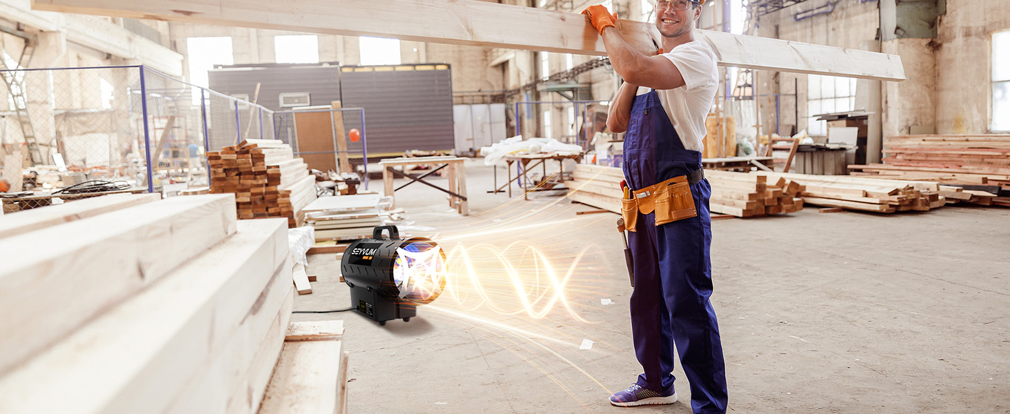 Газова теплова гармата для приміщень 15 кВт, 320 м³/год, з газовим шлангом 1,4 м, 700 мбар