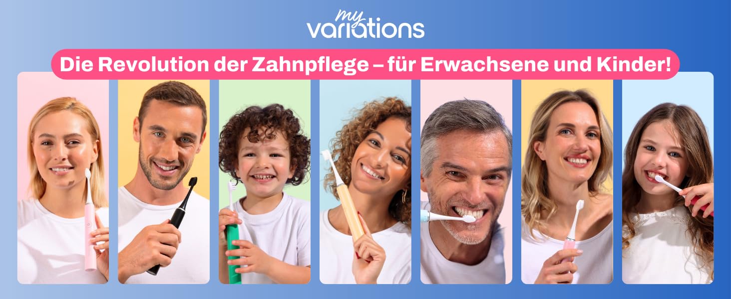 Електрична зубна щітка My Variations чорна: 5 режимів, таймер 2 хв, акумулятор до 1 місяця, 1 насадка