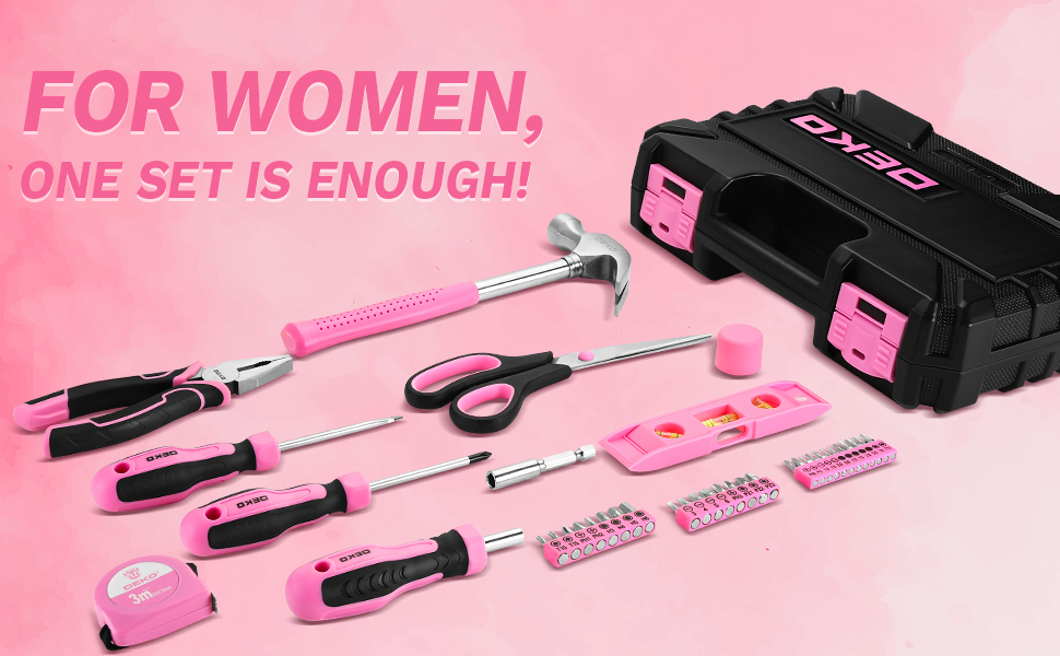 Набір інструментів DEKOPRO 42 предмети: універсальний комплект для дому, майстерні та DIY робіт для жінок