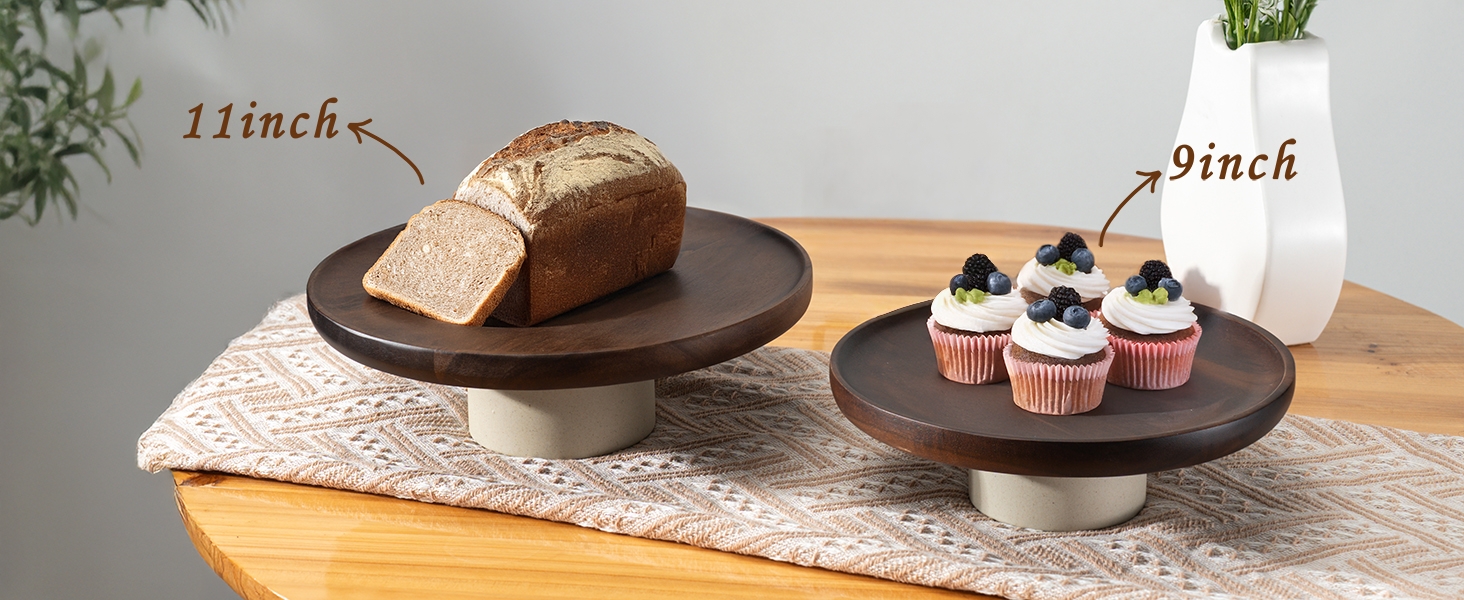 Підставка для тортів CEEFU Rustikaler з акацієвого дерева, 22.9 см, натуральний колір, для весільних тортів та десертів
