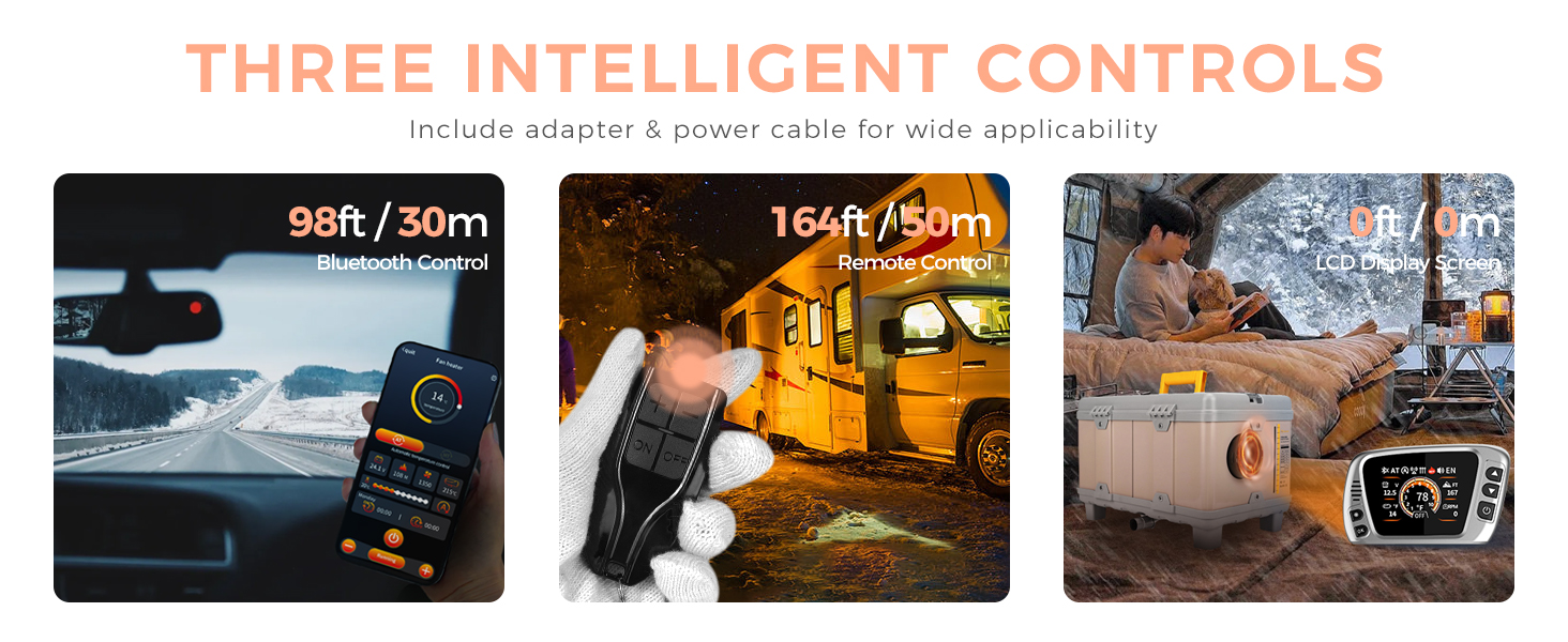 8kW дизельна автономна пічка опалення для вантажівок, фургонів, кемперів (Pink) з керуванням через додаток та AC адаптером