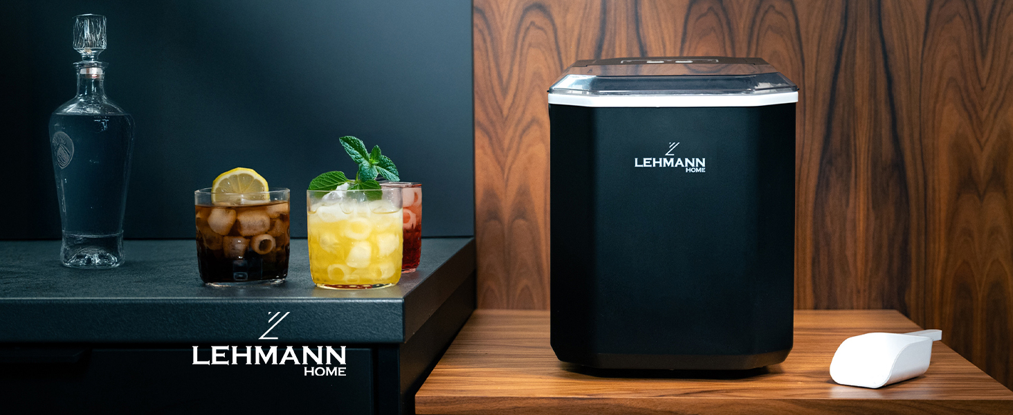 Машина для приготування льоду Lehmann - 1.3л, 12кг/24г, 2 розміри, для дому, вечірки, офісу, кемпінгу