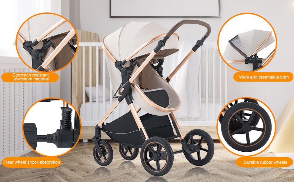 Дитяча коляска Bebby 3-в-1: комбінована, бугі, складна, для новонароджених, travel system, світло-коричнева