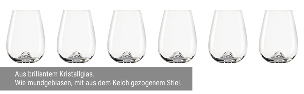 Кружка для білого вина Stlzle Lausitz Vulcano 475 мл Набір з 6 I Високоякісні склянки, які можна мити в посудомийній машині