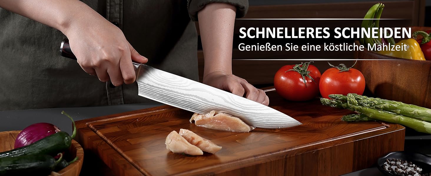 PAUDIN Ніж Сантоку з Дамаску, 13 см - професійний кухонний ніж, висока якість, гостра сталь, ергономічна ручка G10