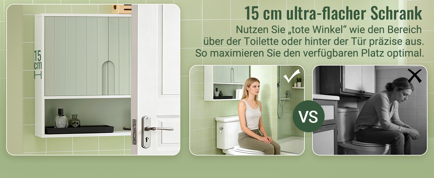 Підставка під раковину SoBuy 60 см, тумба для ванної кімнати з регульованою полицею, шафка під раковину, меблі для ванної кімнати, тумбочка для гостьового WC 60x30x60 см, BZR139-GR (60 x 15 x 54 см)