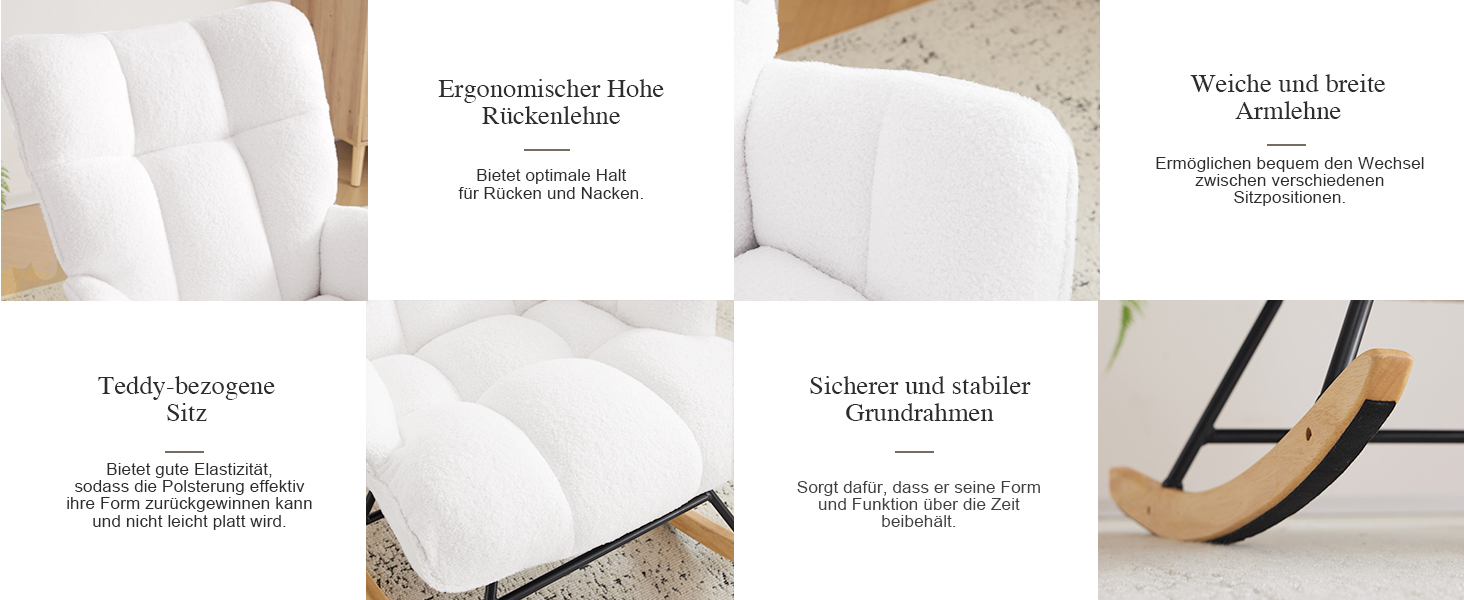 Крісло-гойдалка для годування Stillsessel з підлокітниками, біле, до 136 кг