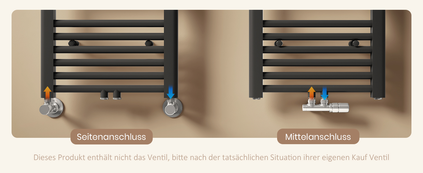 Електричний рушникосушар EMKE 1000x400 мм, антрацит, 356W