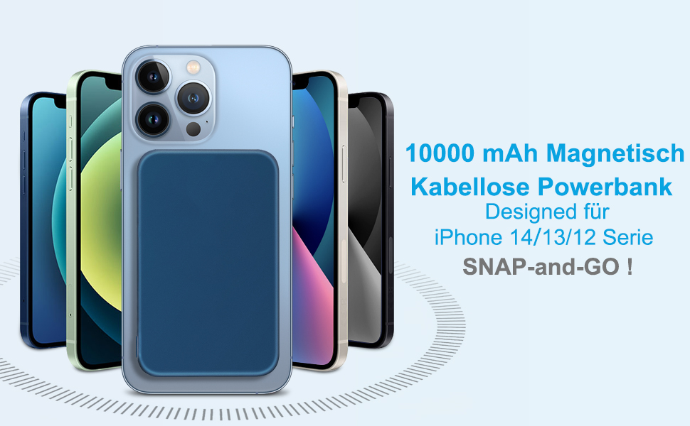 Магнітний 22,5 Вт для iPhone 16-12 Pro/Max/Plus/Mini (синій), 10000mAh