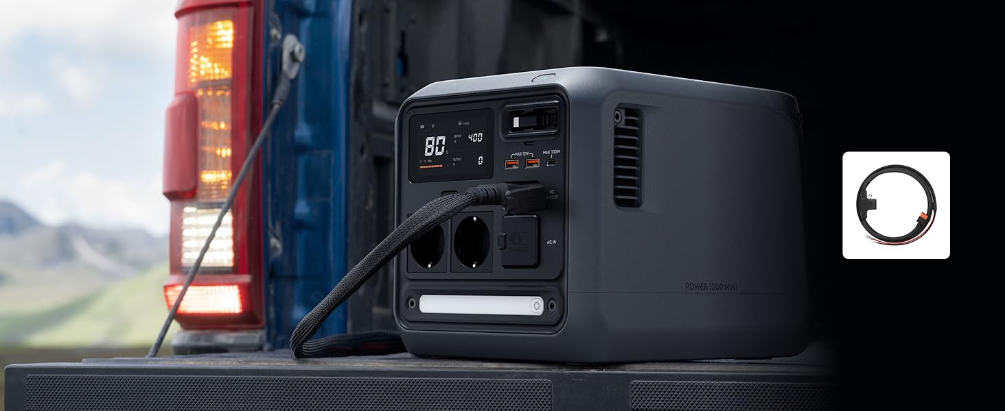 Портативна зарядна станція DJI Power Station 1024Wh 2600W, LiFePO4 акумулятор, швидка зарядка, сонячна панель, для кемпінгу та дому