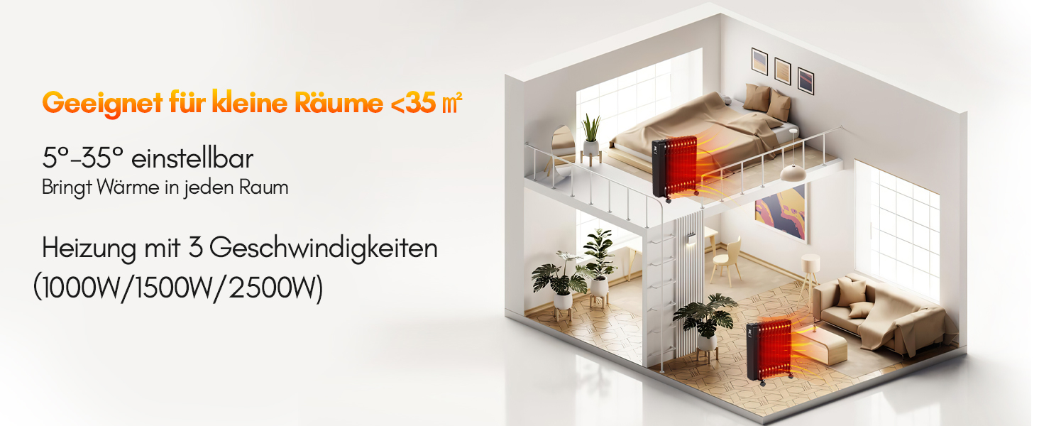 Електричний конвектор Daromigo 2000W з термостатом та WiFi, IP24, настінний, інфрачервоний, чорний