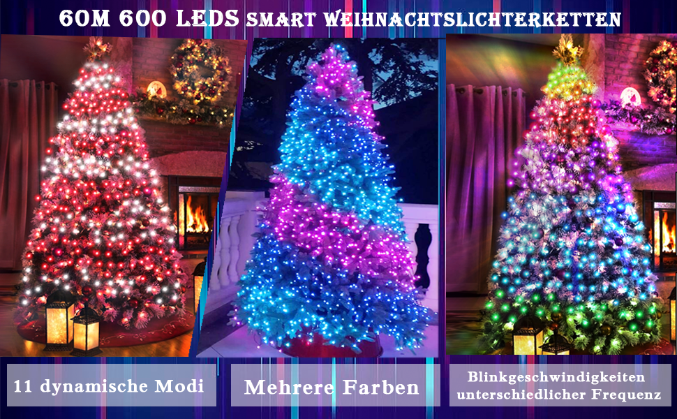DOTWAYAW Гірлянда світлодіодна святкова 40м 400 LED, керування через додаток, 16 млн кольорів RGB, для прикраси ялинки