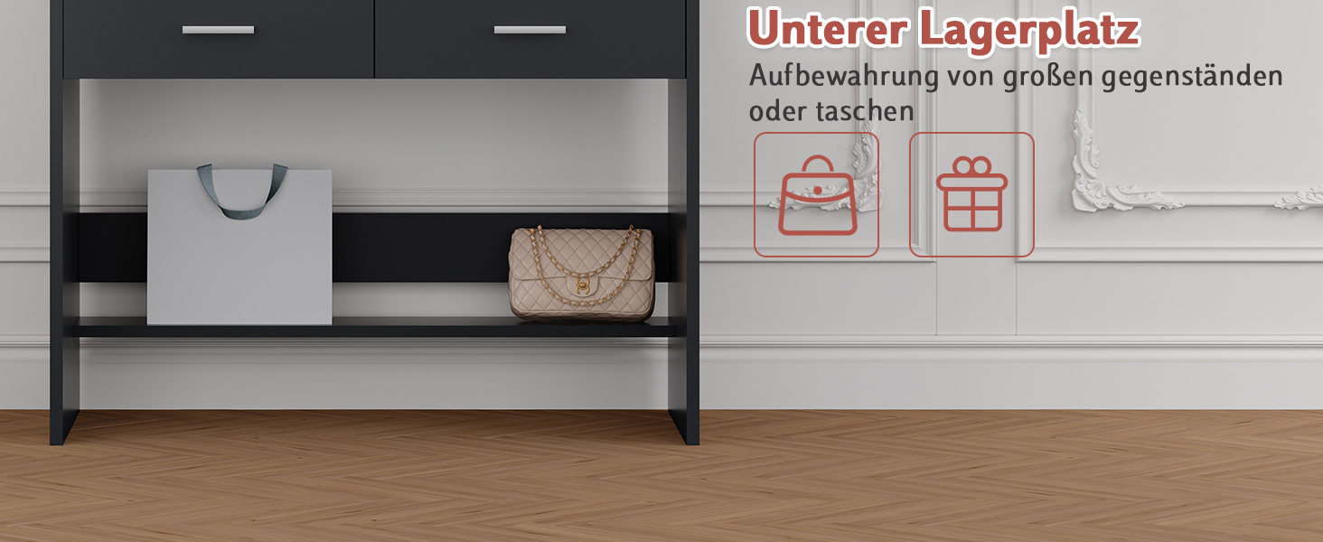 Дзеркальний туалетний столик JUMMICO з LED-підсвічуванням, 2 шухляди, 4 полиці, білий (чорний)