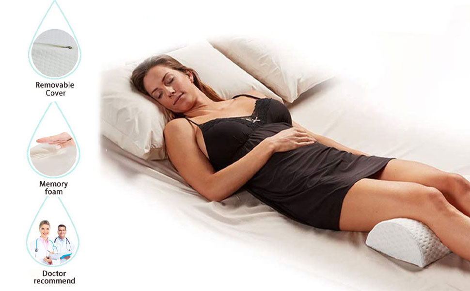 Подушка між ногами для сну на боці з ефектом пам'яті (Memory Foam), універсальна ортопедична подушка для колін, попереку та шиї, 50x20x10 см