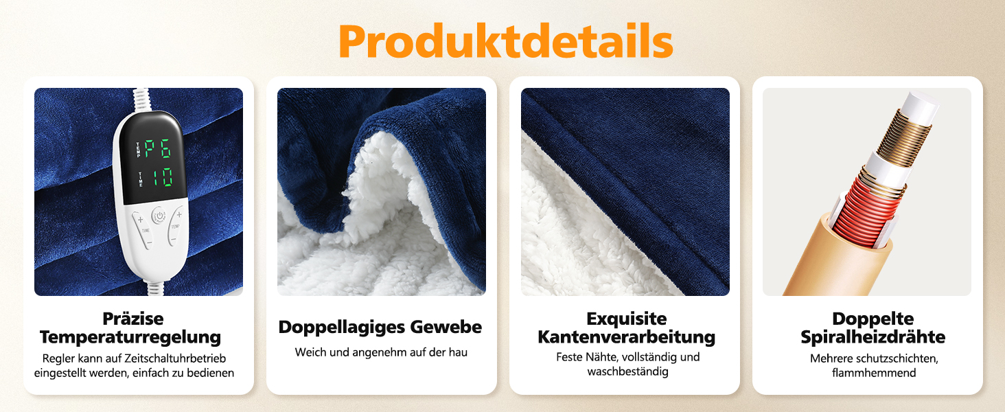 Електрична ковдра з таймером та пультом керування, 133x155 см, 6 режимів нагріву, машинне прання, сіра (155*180 см блакитна)