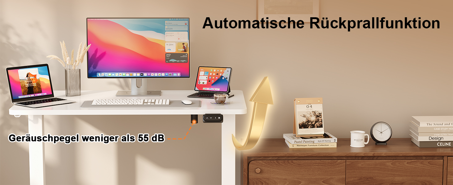 Електричний стіл JUMMICO з регулюванням висоти, пам'яттю, 140 x 60 см, білий