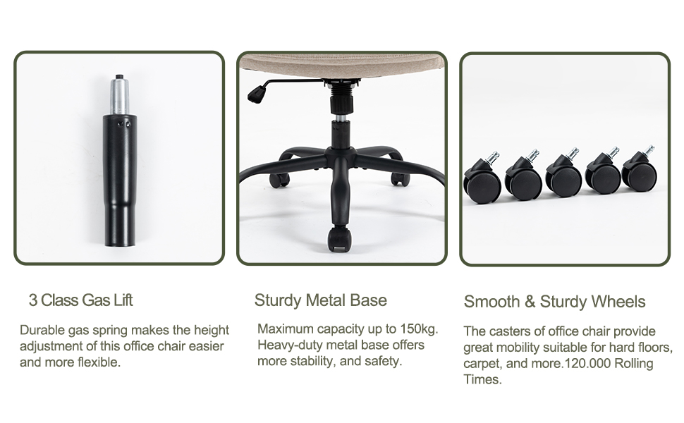 CASTLOVE Ергономічне крісло для офісу, комп'ютерне крісло, крісло для начальника з підйомними підлокітниками, висока спинка, функція гойдання, регульована висота, зручне, офісне крісло для дому, офісу, тканина, кремовий колір
