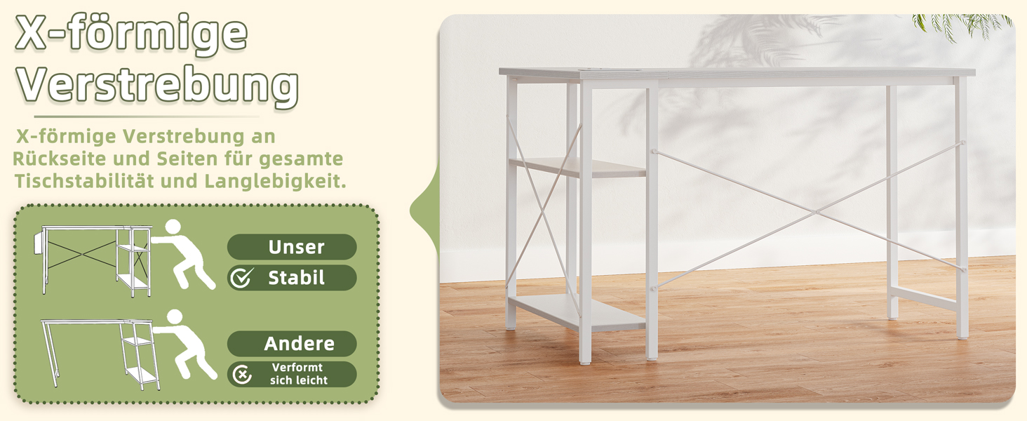 Бексв'ю кутовий стіл L-подібний для геймінгу 100x70 см з полицями, білий. Стіл для комп'ютера, навчання, роботи вдома.