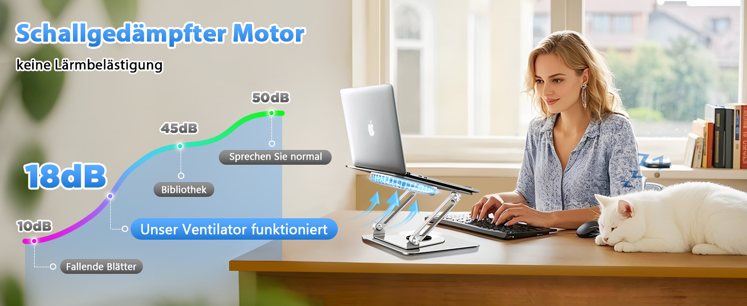 Підставка для ноутбука ICARE з RGB підсвіткою та охолодженням, 360° обертання, до 16 дюймів, срібна