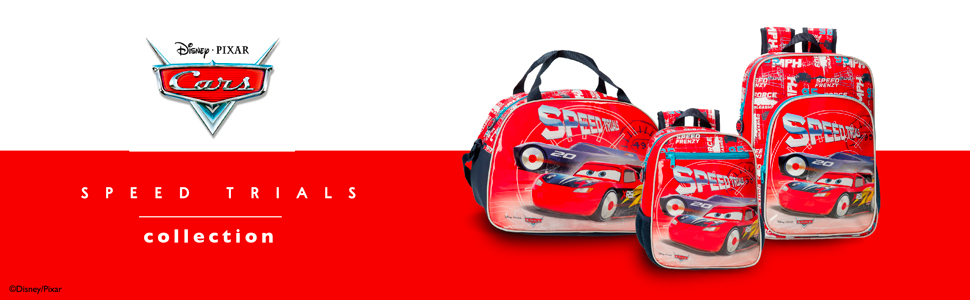 Дитяча валіза Disney Cars Speed Trails червона, 50x38x20 см, ABS, замок, 38л, 2.1кг, 4 колеса, ручна поклажа