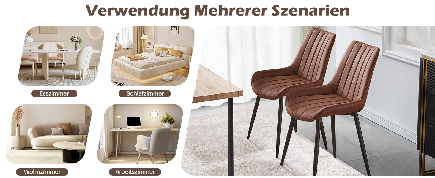 Тумба/стілець TUKAILAI для обідньої кімнати, 2 шт., штучна шкіра, коричневий, до 150 кг, для кухні та вітальні