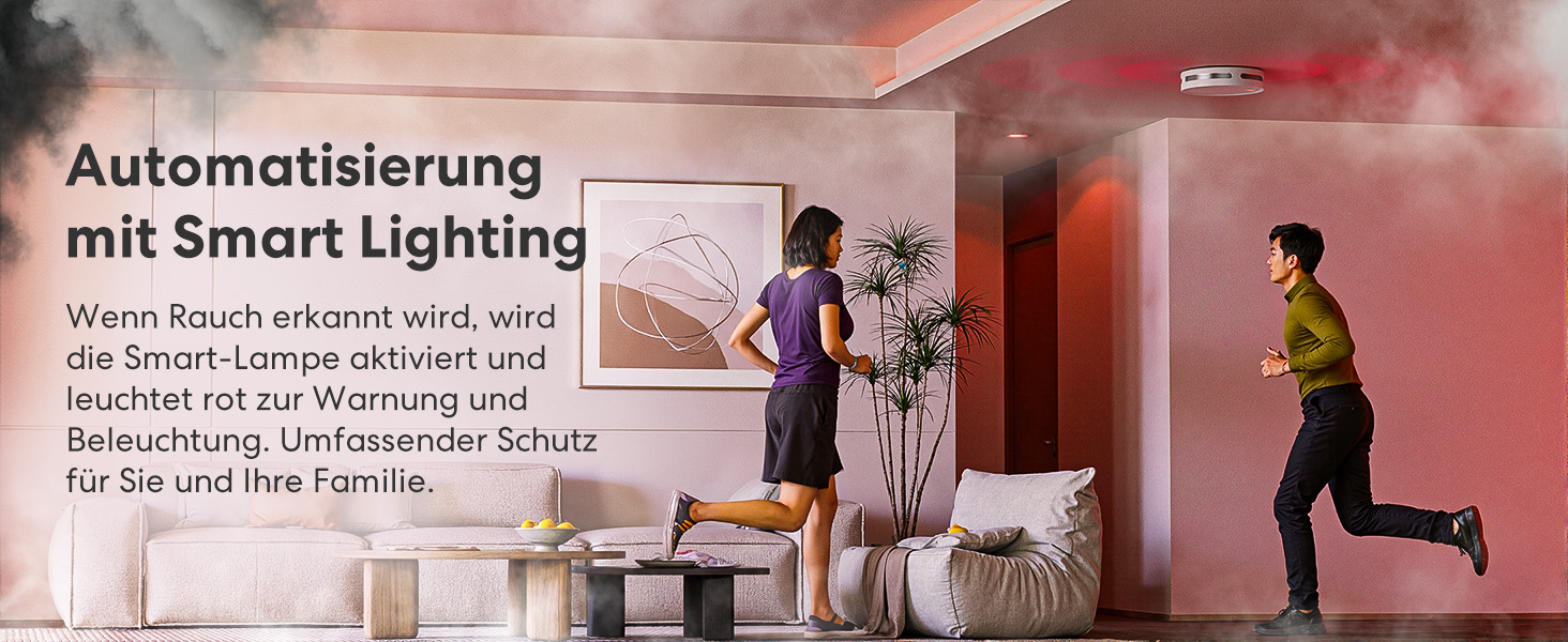 Meross Matter комплект димових сповіщувачів (3 шт.) з Matter Hub, Wi-Fi, двосторонній датчик світла, захист від комах 0,8 мм