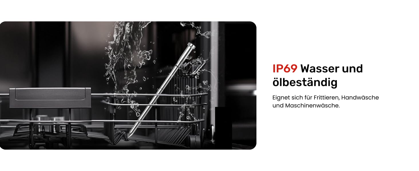 Smart термометр для м'яса Meatmeet X Pro з Bluetooth та Wi-Fi, 2 зонди, 6 сенсорів, нержавіюча сталь, IP69, до 582°C, для гриля, духовки, фритюрниці