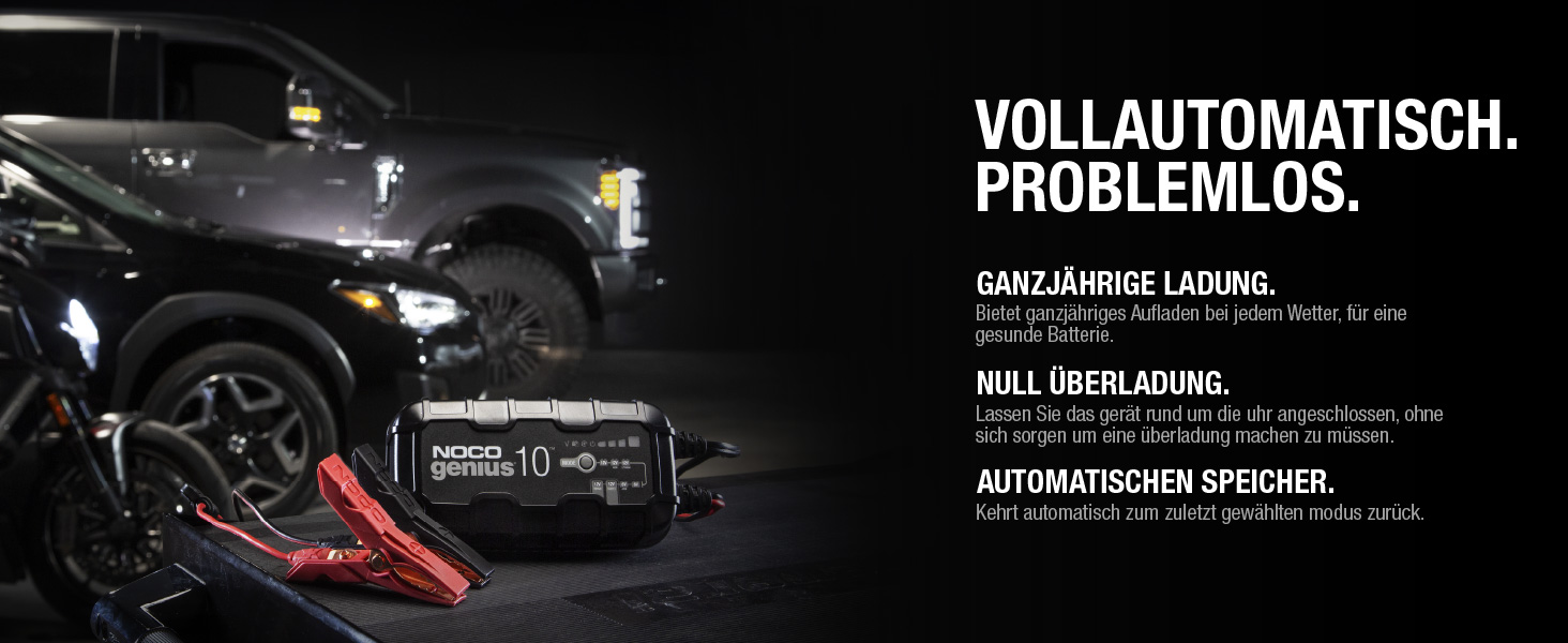 NOCO GENIUS10: Інтелектуальне зарядне пристрій для акумуляторів 6V/12V - Автоматичний підтримуючий заряд, сульфатор, захист від перевантаження, температурна компенсація - Для свинцево-кислотних та літієвих акумуляторів