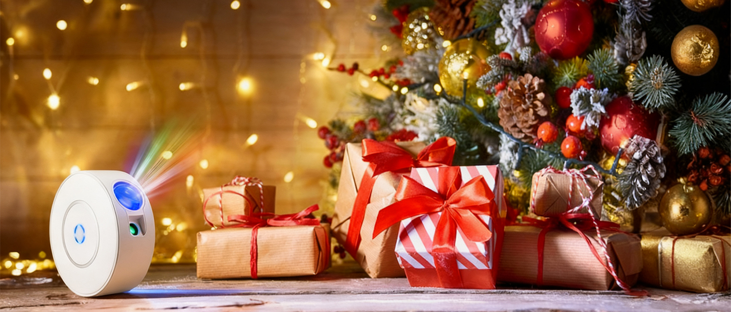 Проєктор зоряного неба Smart Sternenhimmel WiFi з пультом, додатком та голосовим керуванням, 16 млн кольорів, тихий (25 дБ), 4 кути нахилу - білий