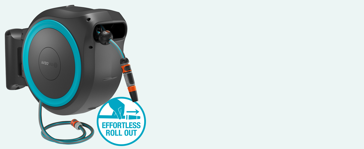 Gardena PowerRoll XXL Solo: Автоматичний шланг-намотувач 40м з акумулятором, бірюзовий (18645-55)