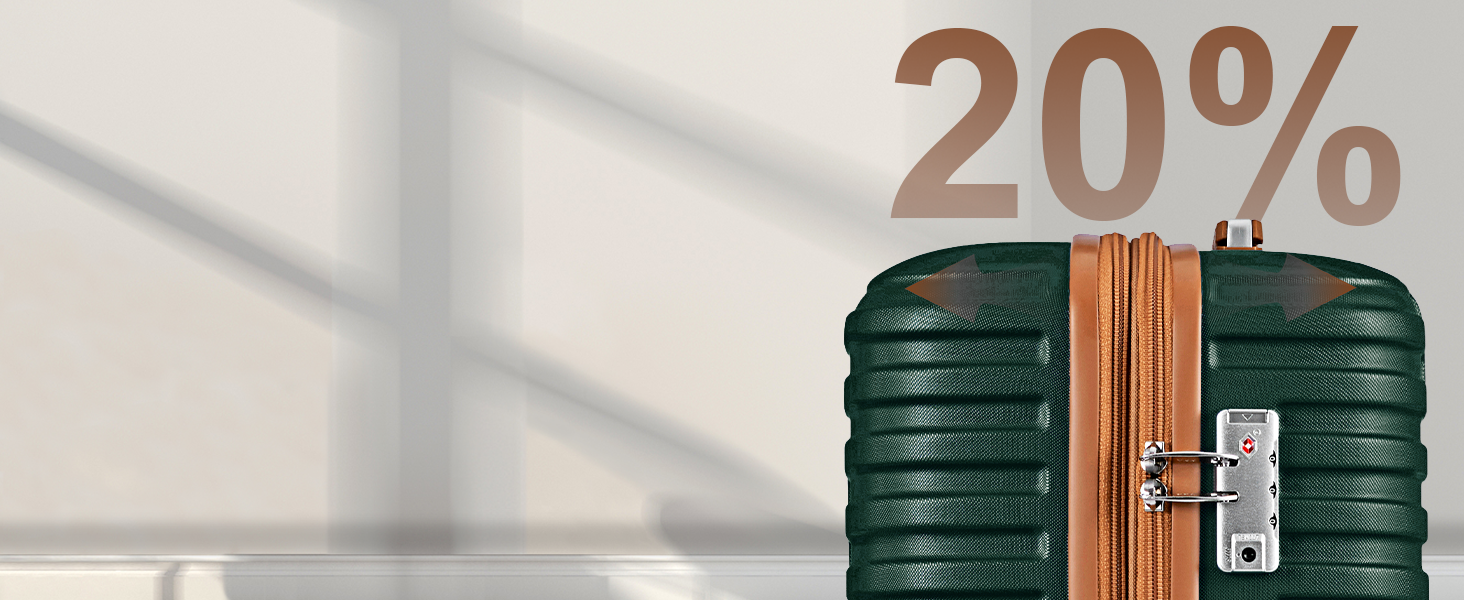 Набір валіз Joyway 6-ти частинний, з жорстким корпусом, beauty case, косметична сумка, 4 колеса, TSA-замок, для подорожей, коричневий/зелений