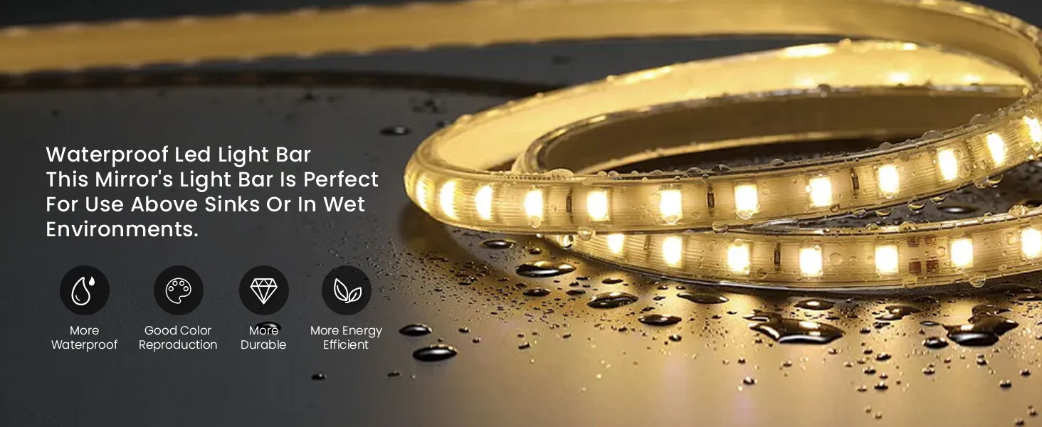 Дзеркало для ванної кімнати Habison з підсвічуванням 70x70 см, LED, з годинником та сенсорним вимикачем, регулювання яскравості, тепле/холодне/нейтральне світло, антизапотівання, 3-кратне збільшення