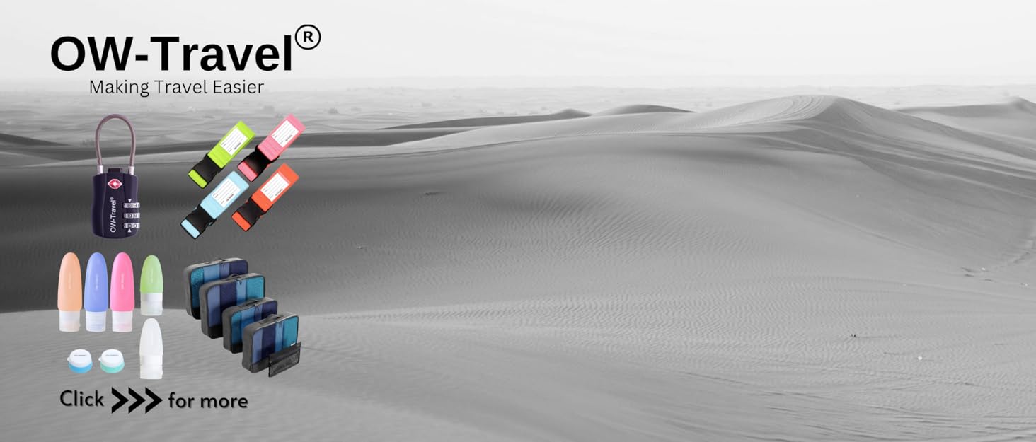 Набір органайзерів для валізи та рюкзака OW-Travel з компресією, 4 шт. (2 середніх, 2 великих), чорний