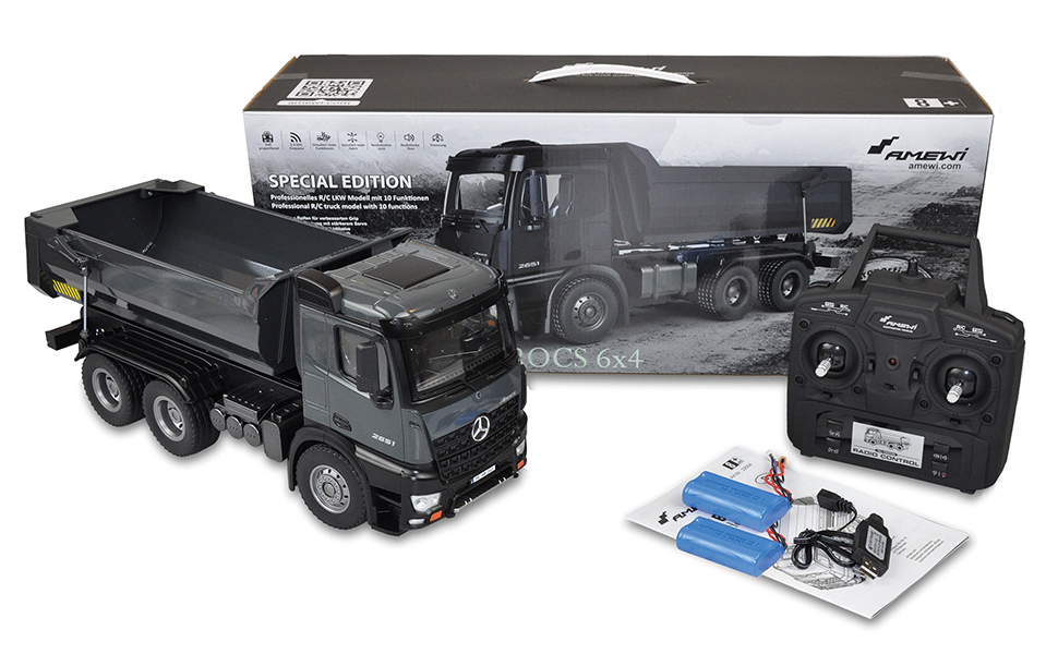 Модель самоскида Mercedes-Benz Kipper PRO Metall V2 2.4GHz сірий - RTR