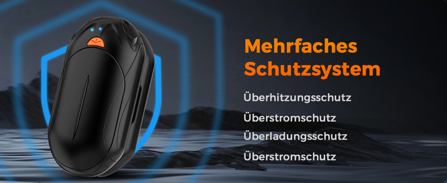 Електричні грілки для рук BOSONER 2 шт. 6000mAh USB, портативні, для чоловіків та жінок, чорні