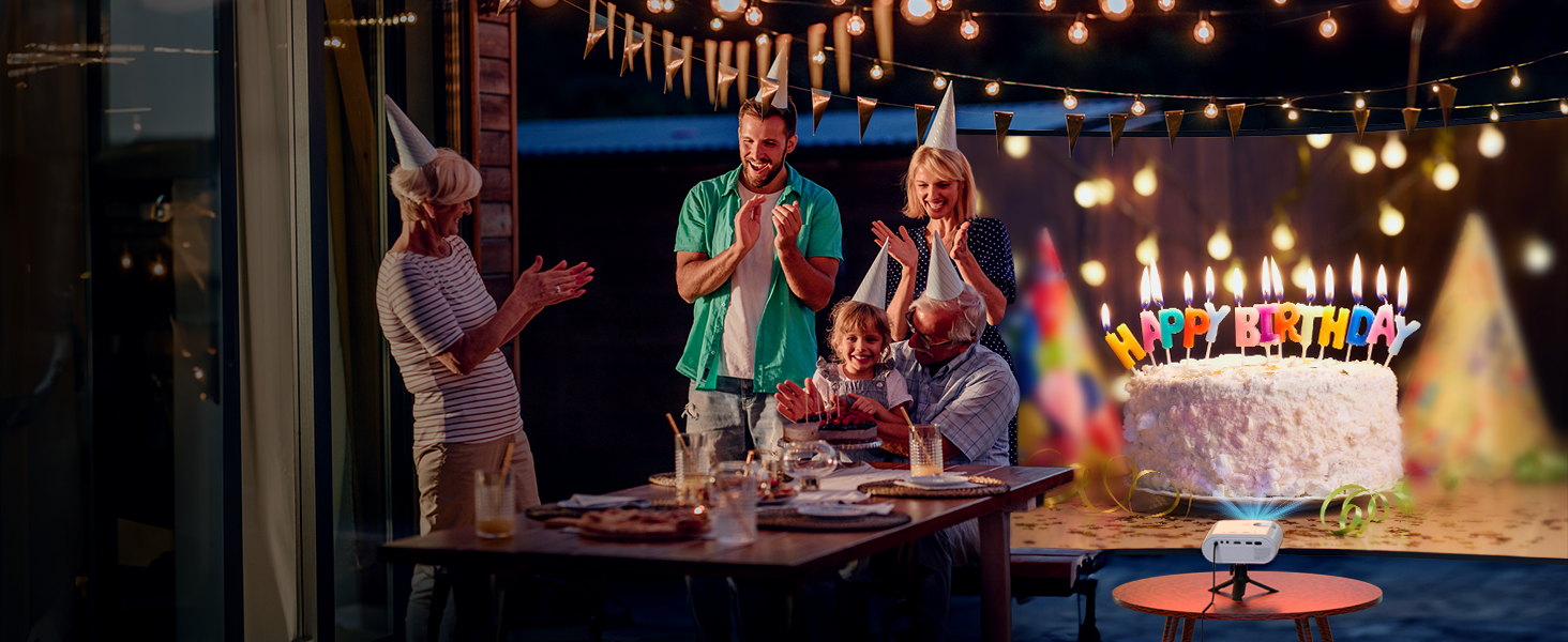 Міні проектор 16000L з штативом, Full HD 1080P, 50% зум, ±15° корекція трапеції, HDMI, USB, AV - сумісний з телефоном