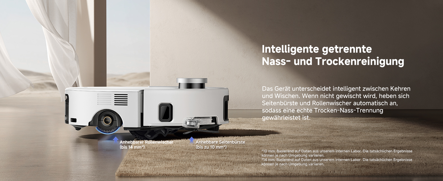 Робот-пилосос Mova V50 Ultra з функцією миття підлоги, 24000 Па, подолання перешкод 6 см, навігація Liftable Navigation+RGB AI+LED, 80°C гаряча вода, 63°C самостійна сушка, DuoSolution System, щітка Tricut (Z60 Ultra Standalone)