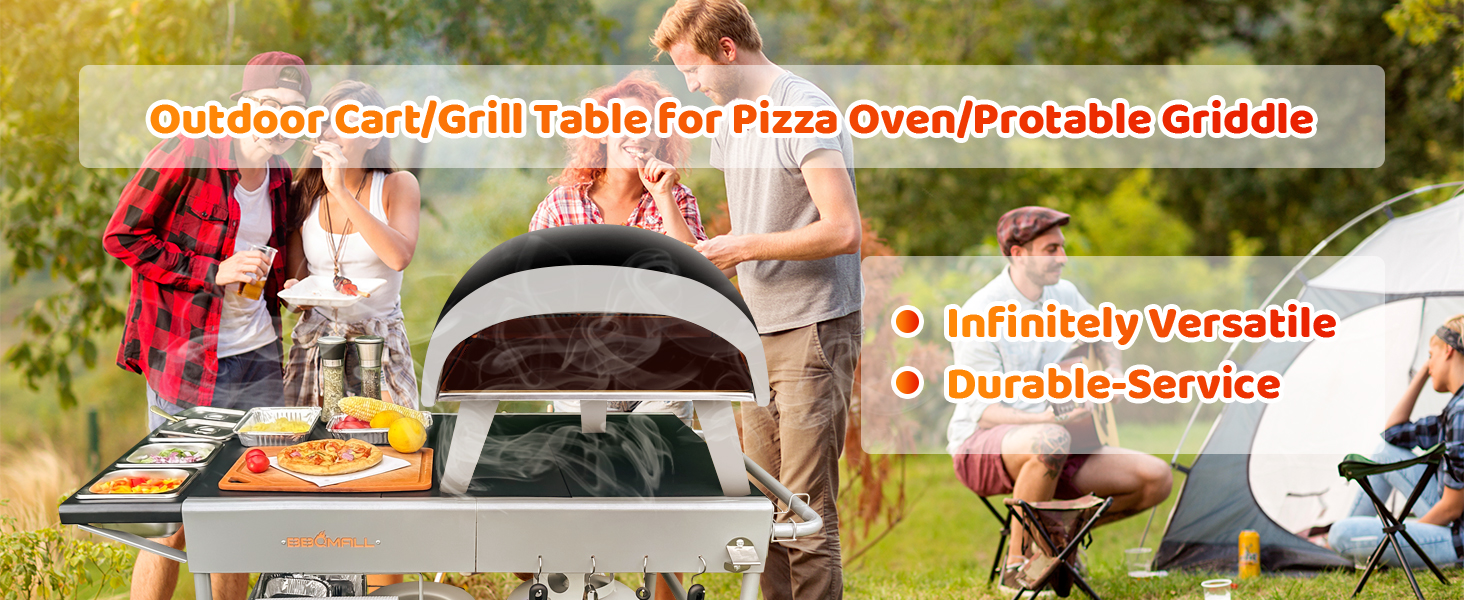 Тристороння візок-стіл для гриля на вулицю: Weber, Blackstone, Ninja Woodfire, Traeger, Nexgrill (63,5 x 127,9 x 78,9 см)