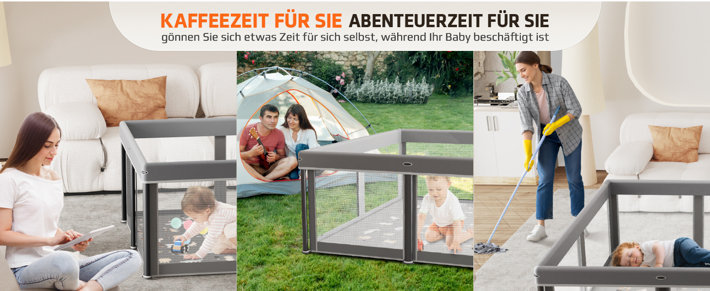 Дитячий портативний ігровий центр (laufstall) з матом, 127x127x69 см. Безпечний та зручний для дому та на вулицю. В комплекті 50 кульок.