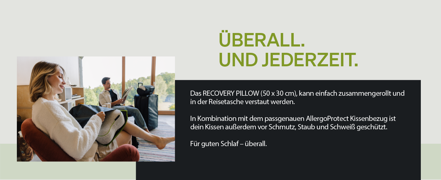 BLACKROLL® Recovery Pillow Set Jersey Anthrazit: ергономічна подушка для шиї та голови з Memory Foam (з додатковим чохлом), Made in Germany