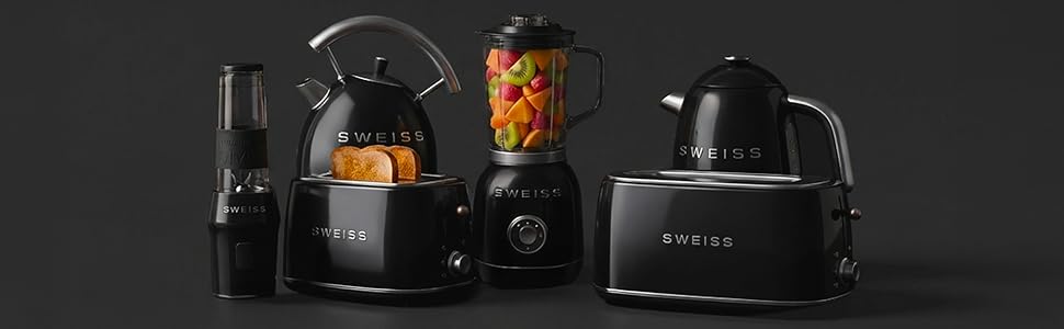 Тостер SWEISS Vintage GRV7 нержавіюча сталь, 2 відділення, 6 режимів підсмажування, для багетів, розморожування, 1500 Вт