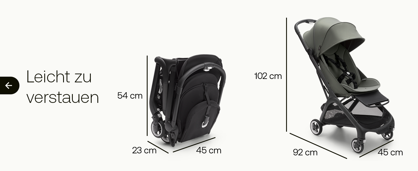 Дитяча коляска Bugaboo Butterfly: ультракомпактна, легка, зручна, для міста, з великим об'ємом багажника, колір Forest Green